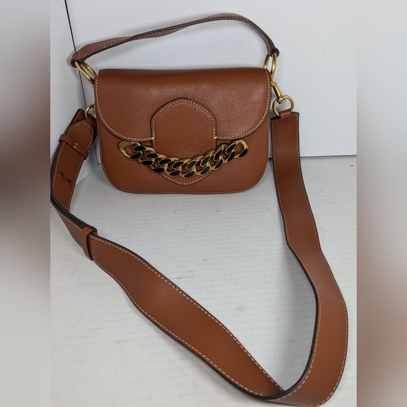 Tory burch Jessie Chain-Embellished Leather Satchel Rare!! - Picture 2 of 12